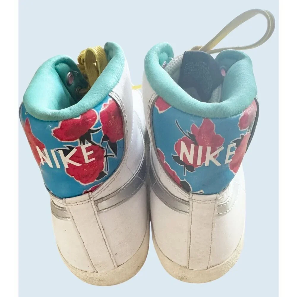 NIKE Blazer Mid '77 GS White Vivid Sulfur Hi Top Sneaker Sz 7